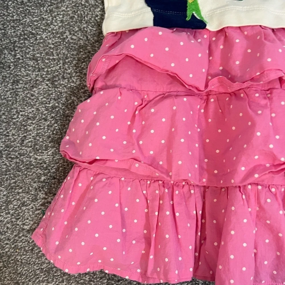 Mini Boden Cream and Pink Ruffled Sundress